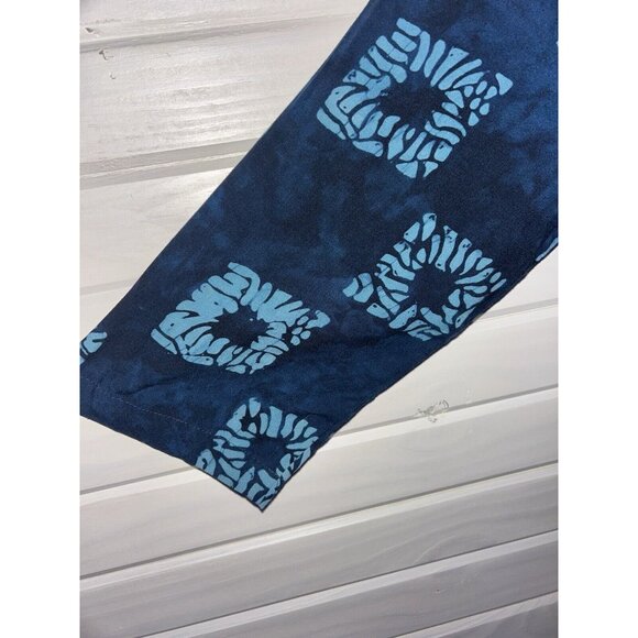 VTG Jalan Jalan Sz LARGE Batik Rayon Maxi Dress L/S Modest Y2K 90s Button Up EUC - Picture 4 of 10